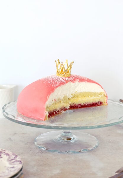 This pink Swedish princess cake (Prinsesst&aring;rta) is a lovely twist to the traditional Swedish cake. A wonderful dessert for special occasions.