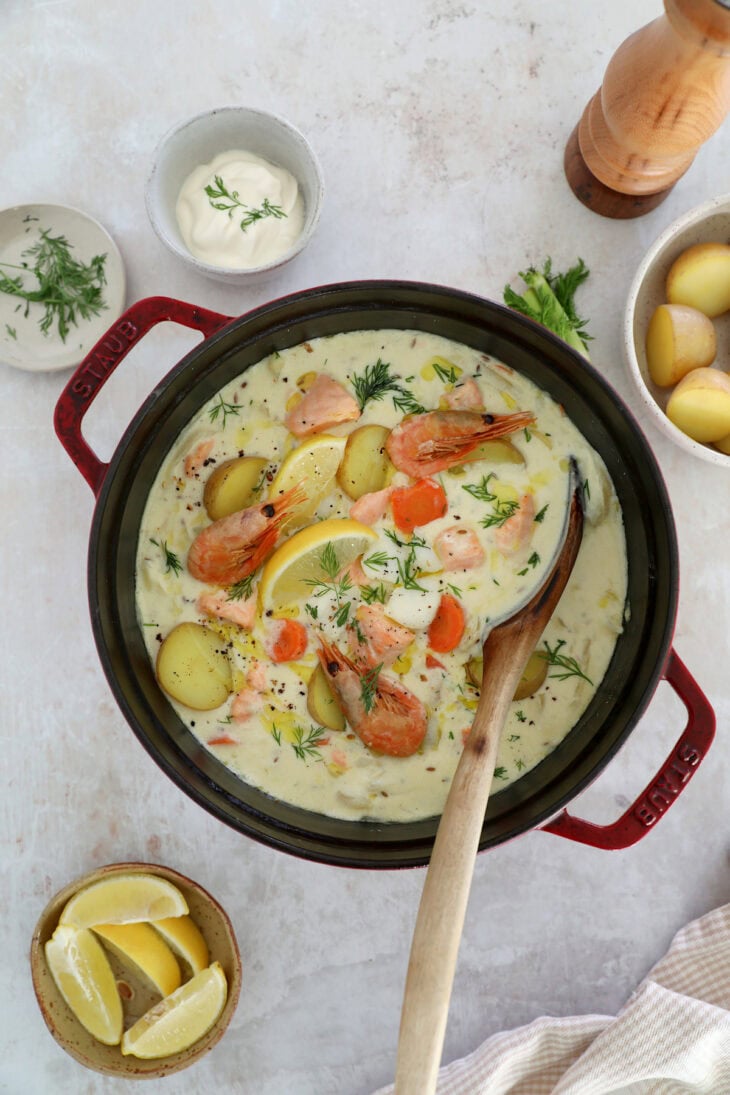 This Traditional Swedish fish soup with fennel makes for an elegant, festive dish with subtle refreshing notes.