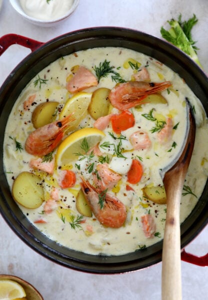 This Traditional Swedish fish soup with fennel makes for an elegant, festive dish with subtle refreshing notes.