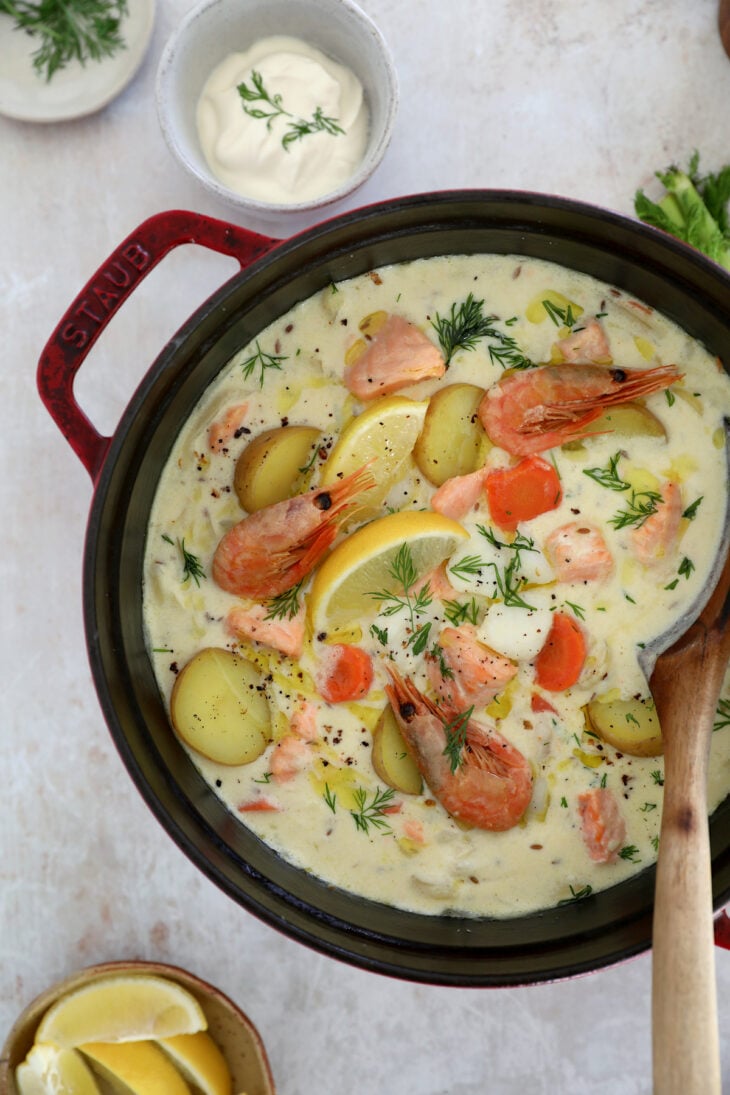 This Traditional Swedish fish soup with fennel makes for an elegant, festive dish with subtle refreshing notes.