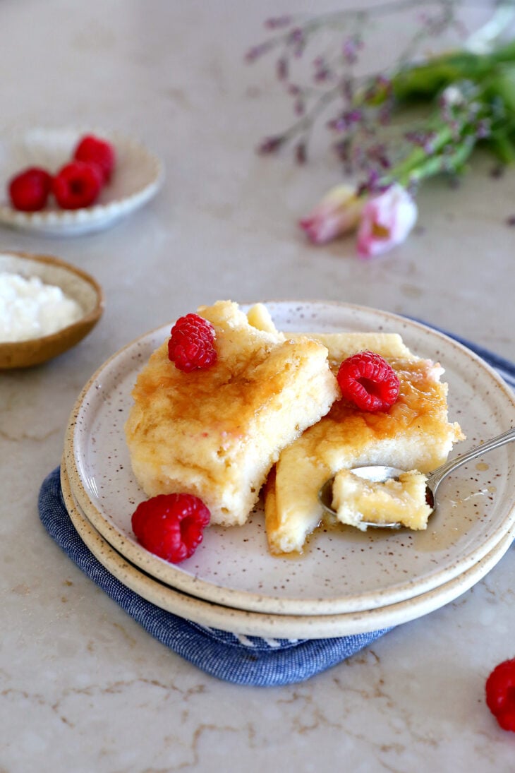 This cottage cheese bake is the ultimate sheet pan pancake. Loaded with protein, it's light and fluffy, with a tender, custard-like center.
