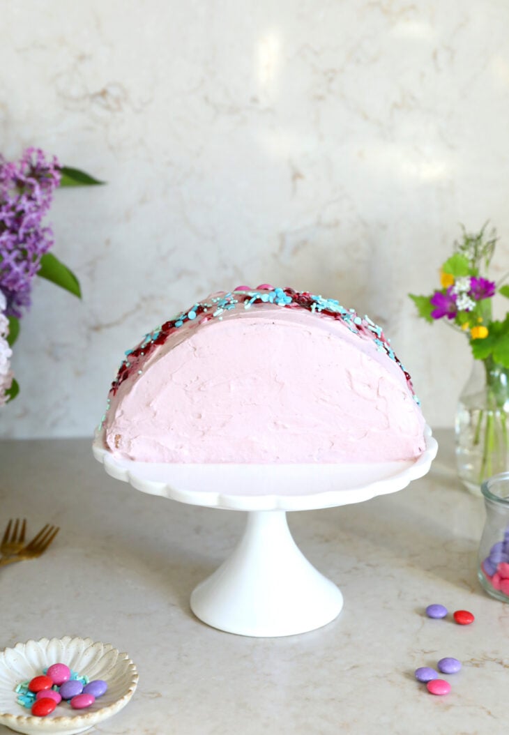 Ce gâteau arc-en-ciel Smarties est la star de tous les goûters d'anniversaire d'enfants. Un gâteau à la fois ultra simple et époustouflant.